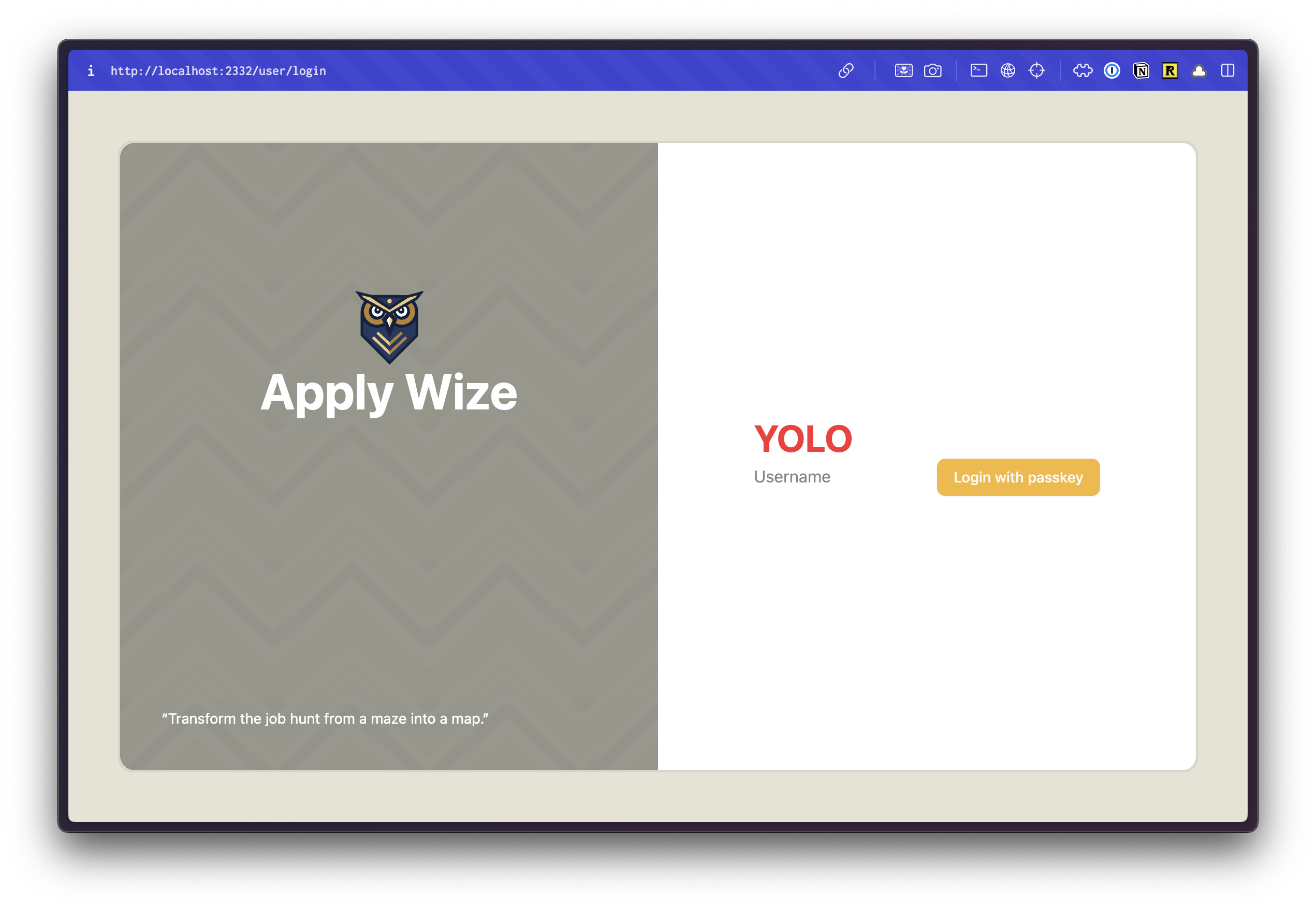 a screenshot of the AuthLayout component rendering like in the figma mocks.