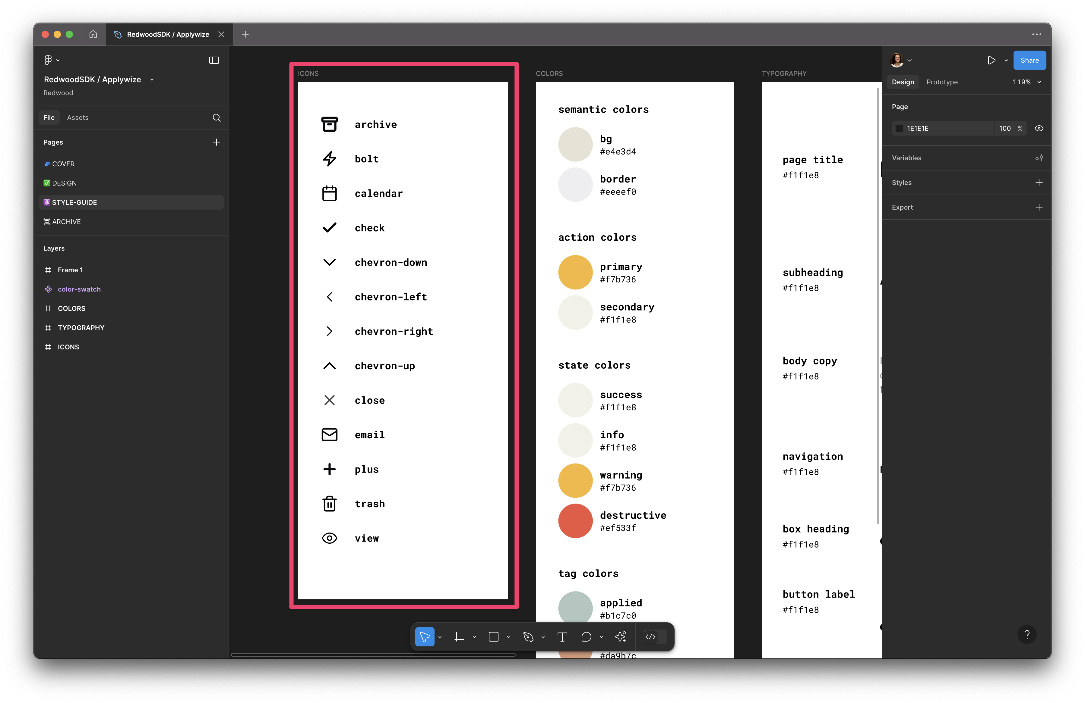 A screenshot of all the icons we&#39;re using from figma.